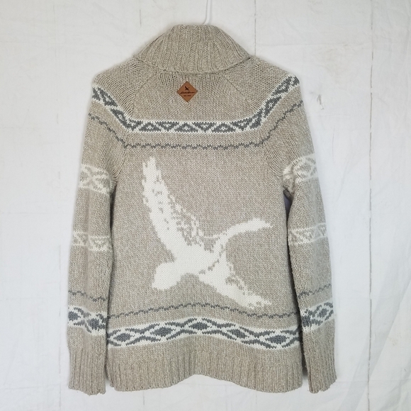 Eddie Bauer zip front wool blend Eagle sweater cardigan - Picture 5 of 10